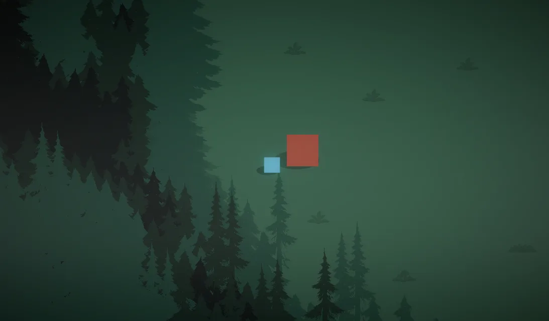 Abstract fighting animation prototype with blue and red blocks