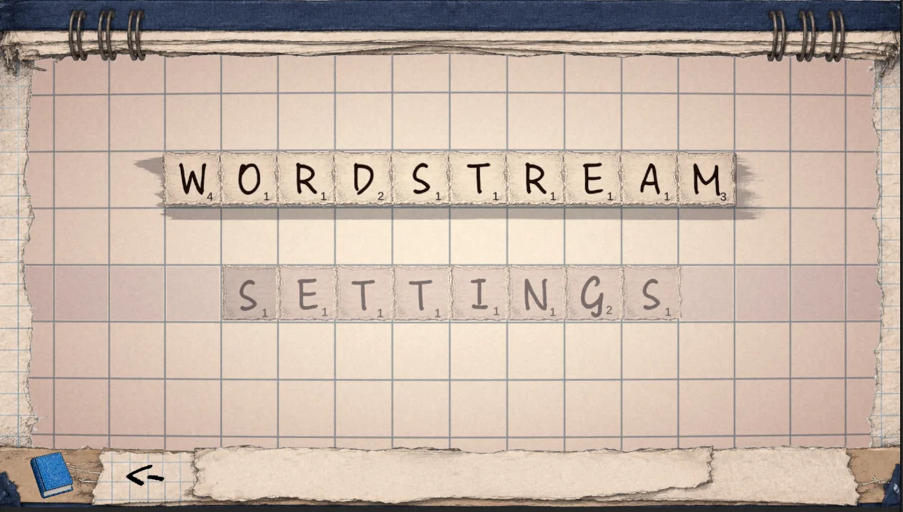 WordStream’s paper letter tiles on a graph-paper notebook